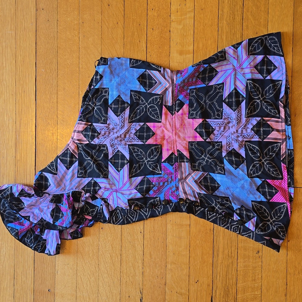 NWT,Plenty by Tracy Reese Hawaiian Quilt Star Print One Shoulder Silk Top,  0 - Picture 2 of 13